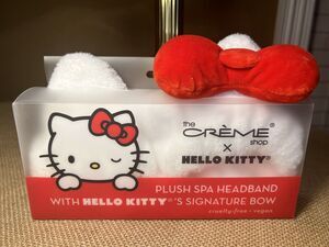 HELLO KITTY White Kitty Ears with RED BOW Headband-NWT